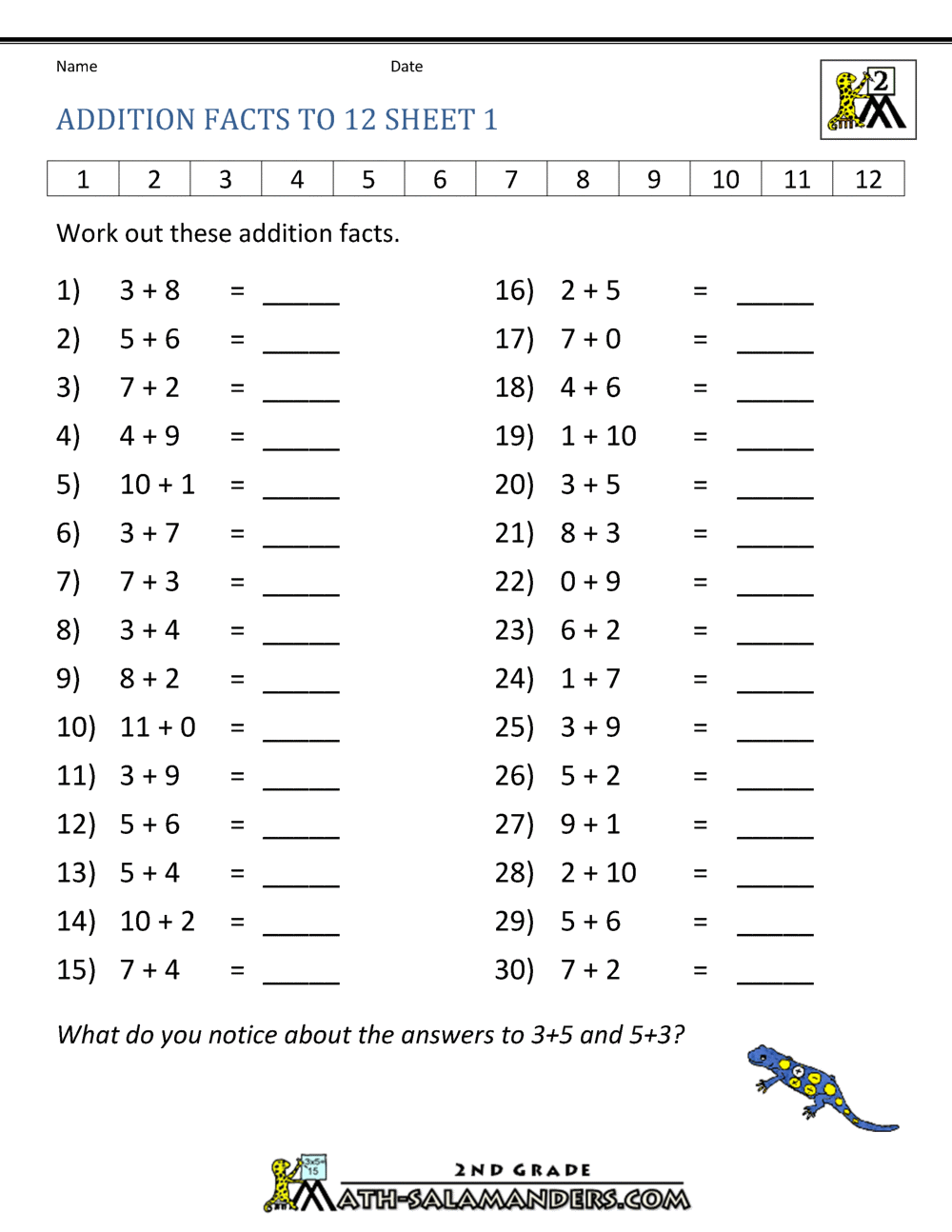 Fast Math Worksheets