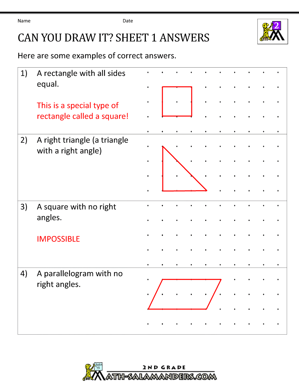 Worksheet For Shapes For Grade 2 2nd Grade Worksheet Category Page 1 Worksheeto What