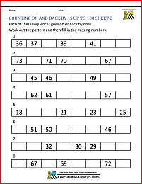 Free Counting Worksheets - Counting by 1s