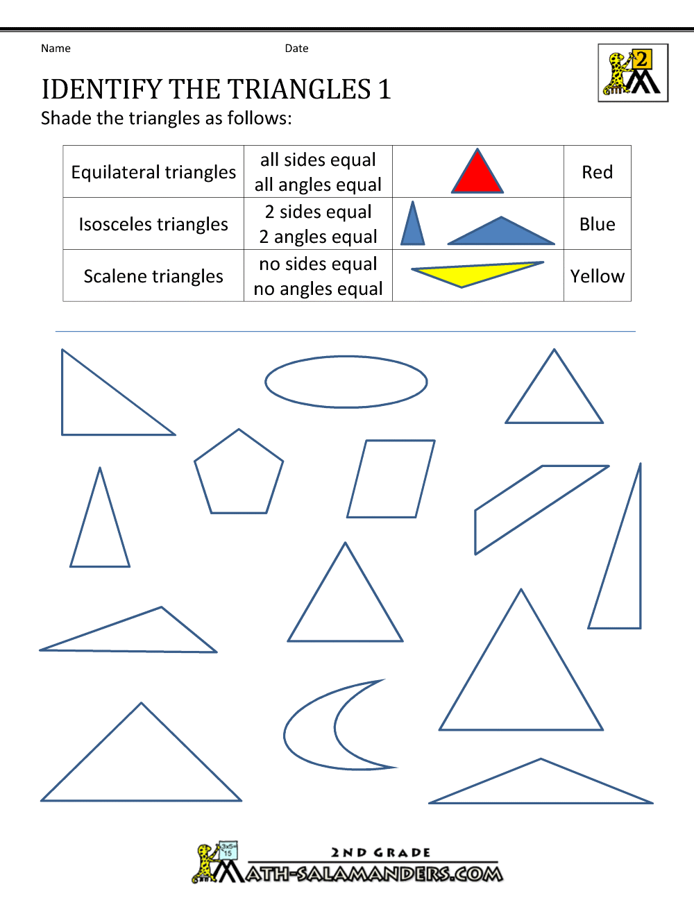 Worksheet On 2D Shapes