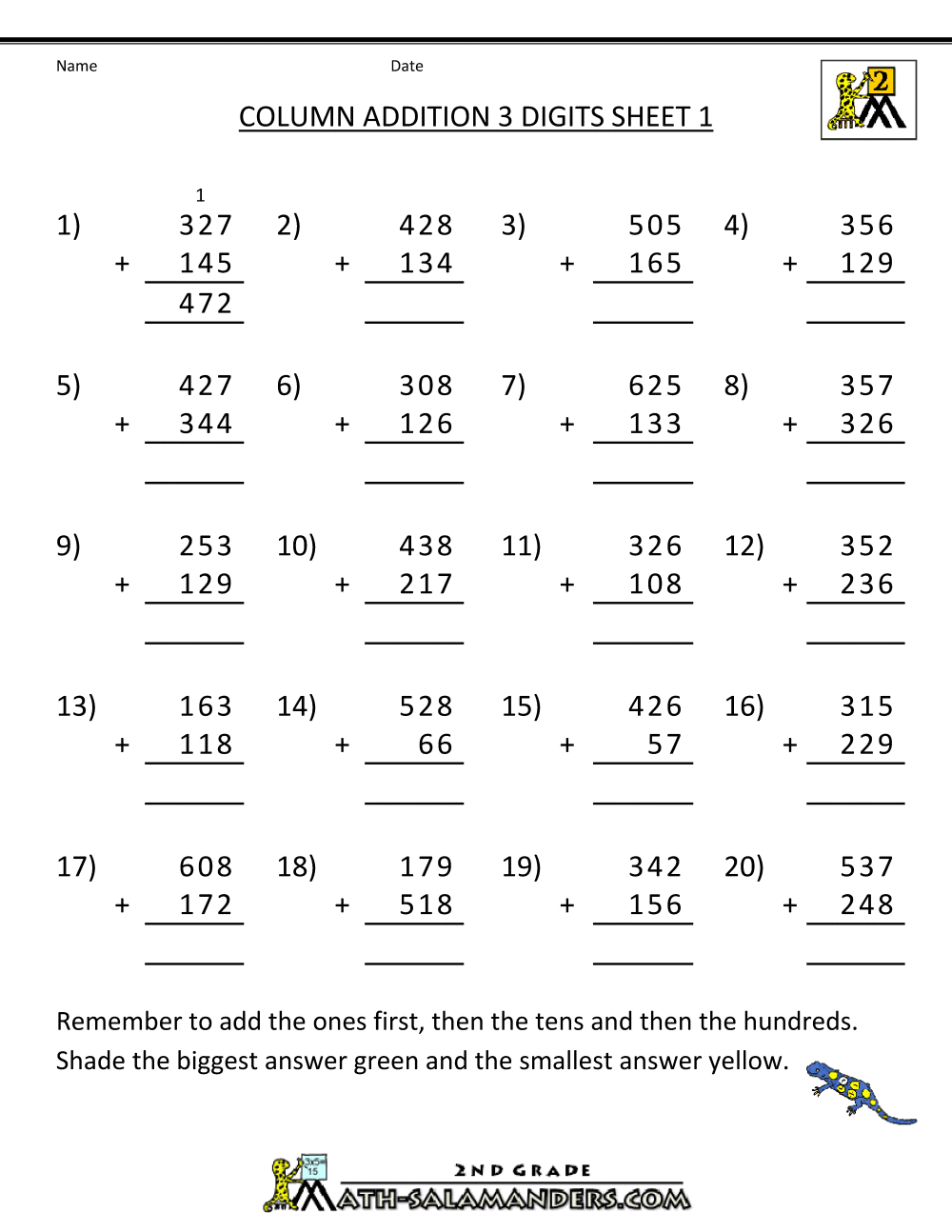 Math Worksheets Grade 1 And 2 Backup Gambar