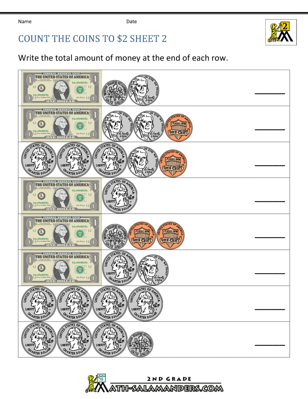 Free Printable Money Math Worksheets Pdf