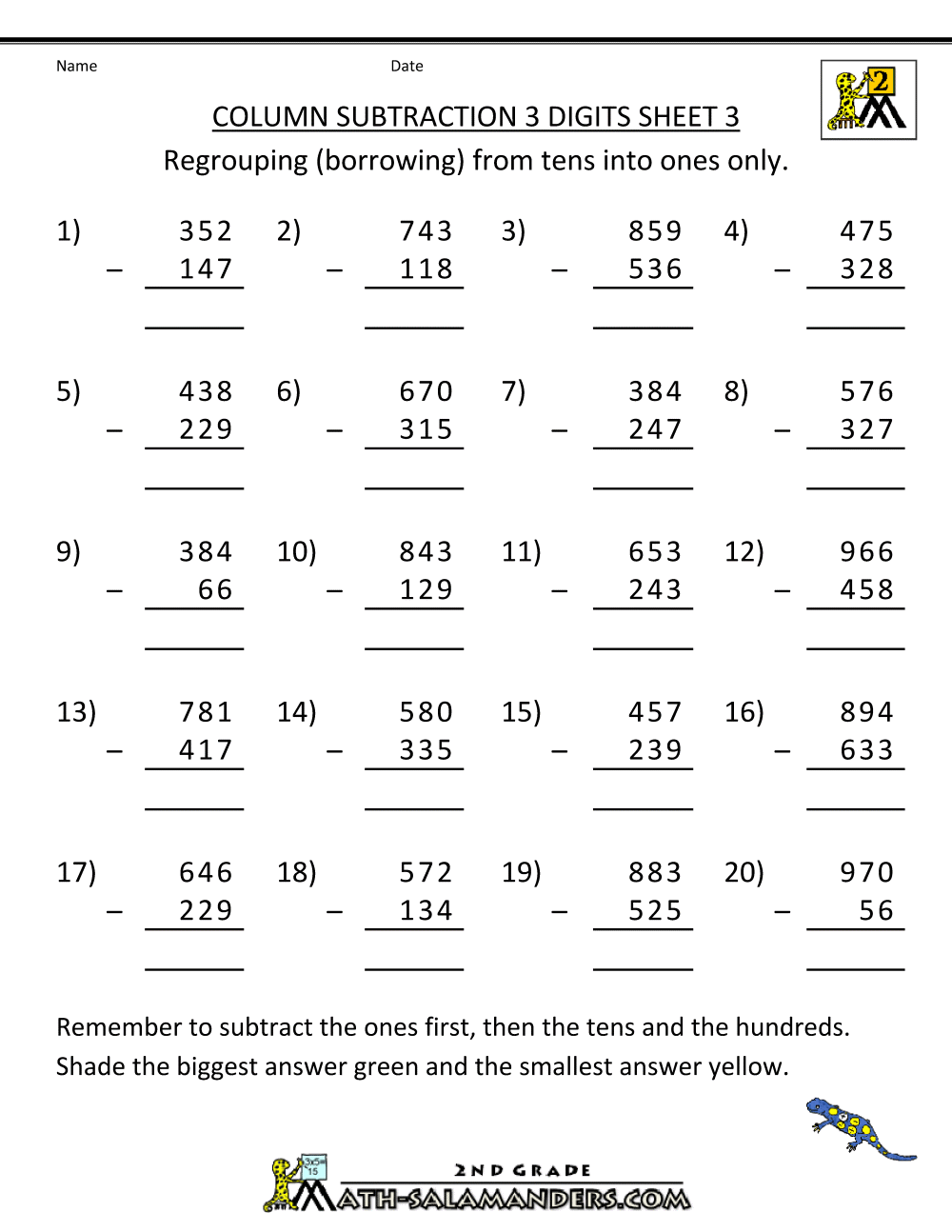 2nd-grade-subtraction-worksheet