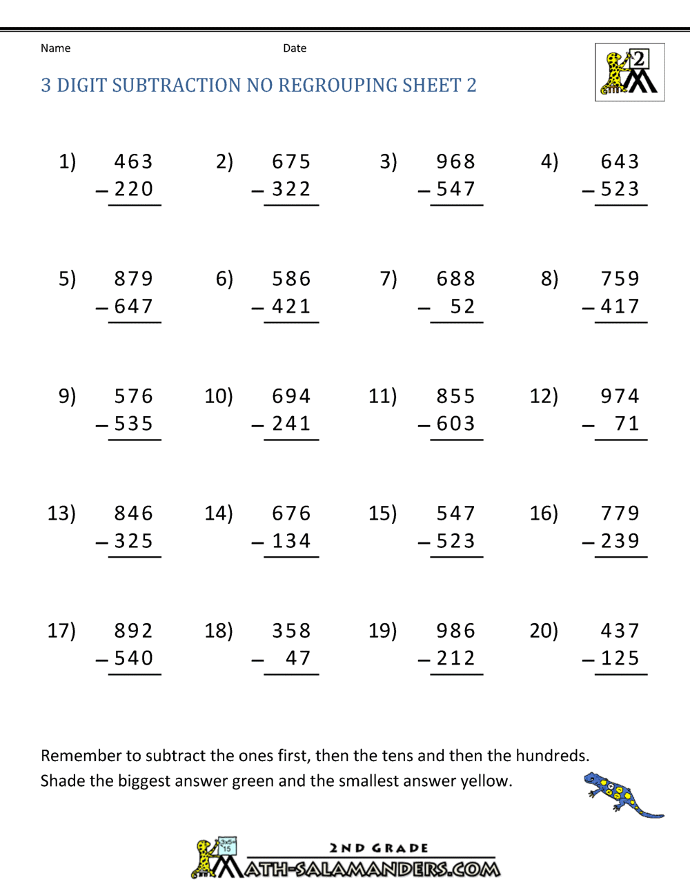 3 Digit Subtraction Regrouping Worksheet Pdf The Best Set Of Free Addition Worksheets On The