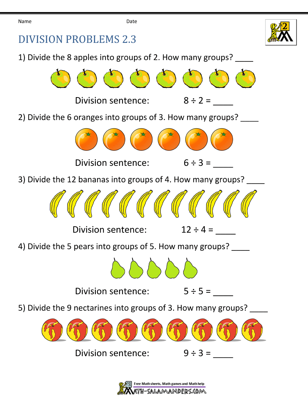 Division Sentences Worksheets K5 Learning Division Worksheets For 3rd 