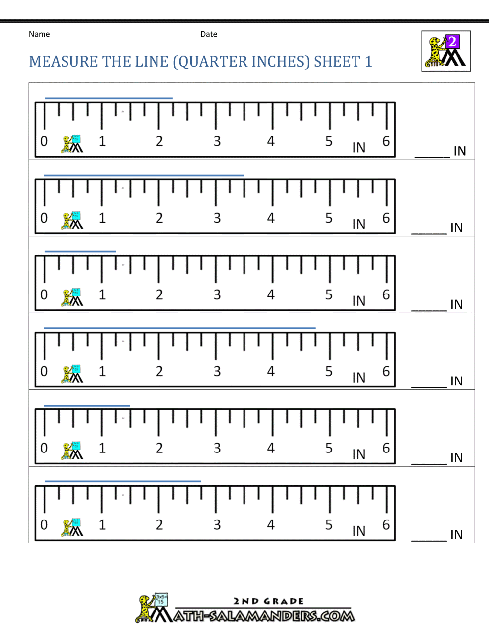 Measurement Worksheet For 1st Grade