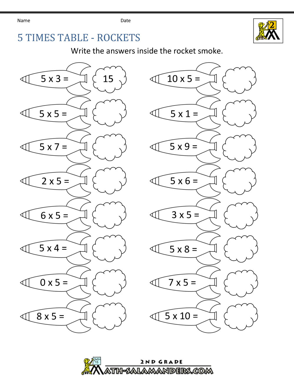 Blank Multiplication Table Worksheets