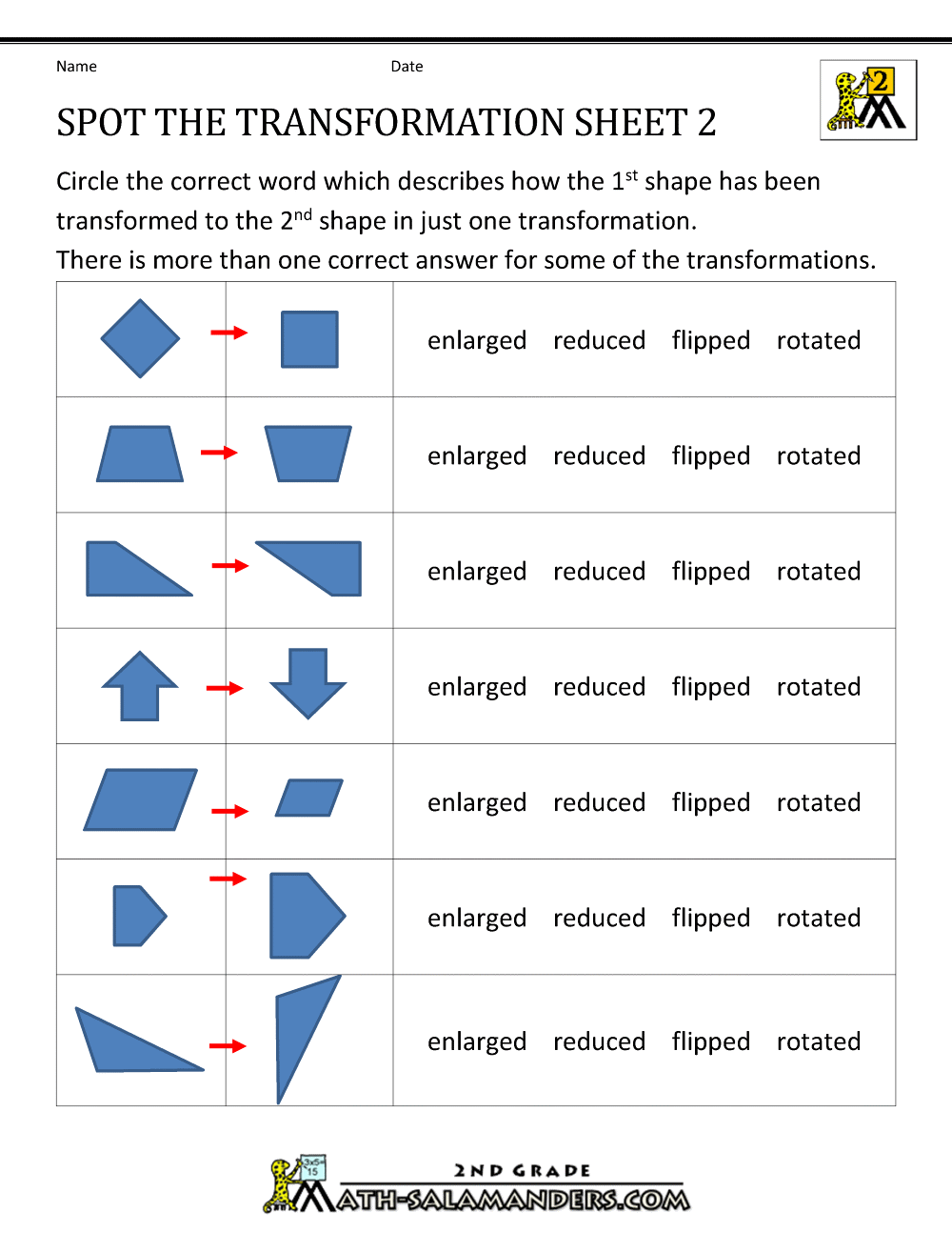 52 shapes rotation worksheet kidworksheet