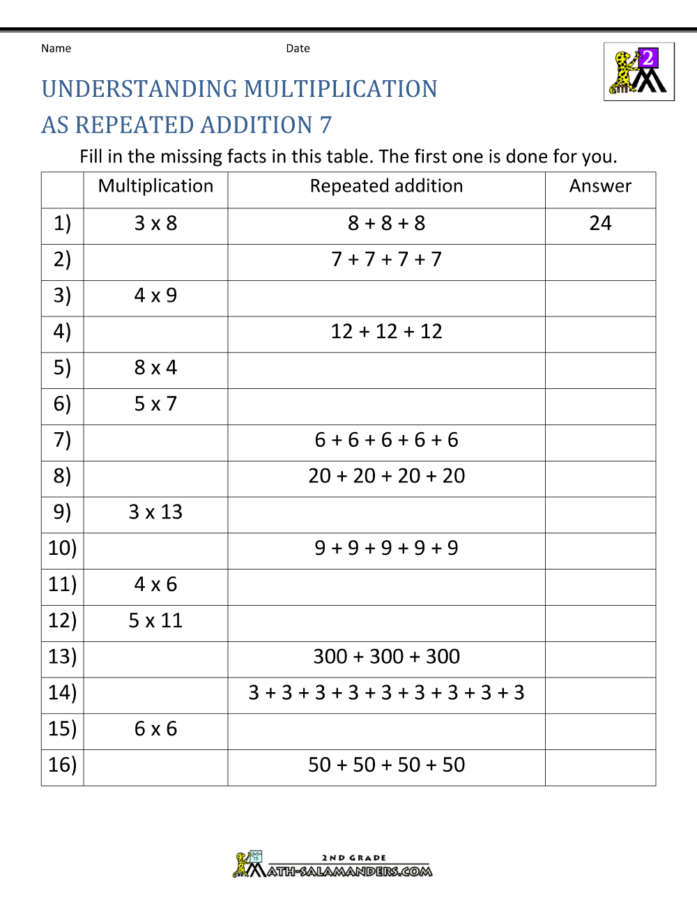 Multiplication Worksheets For Grade 3 Free Math Worksheets