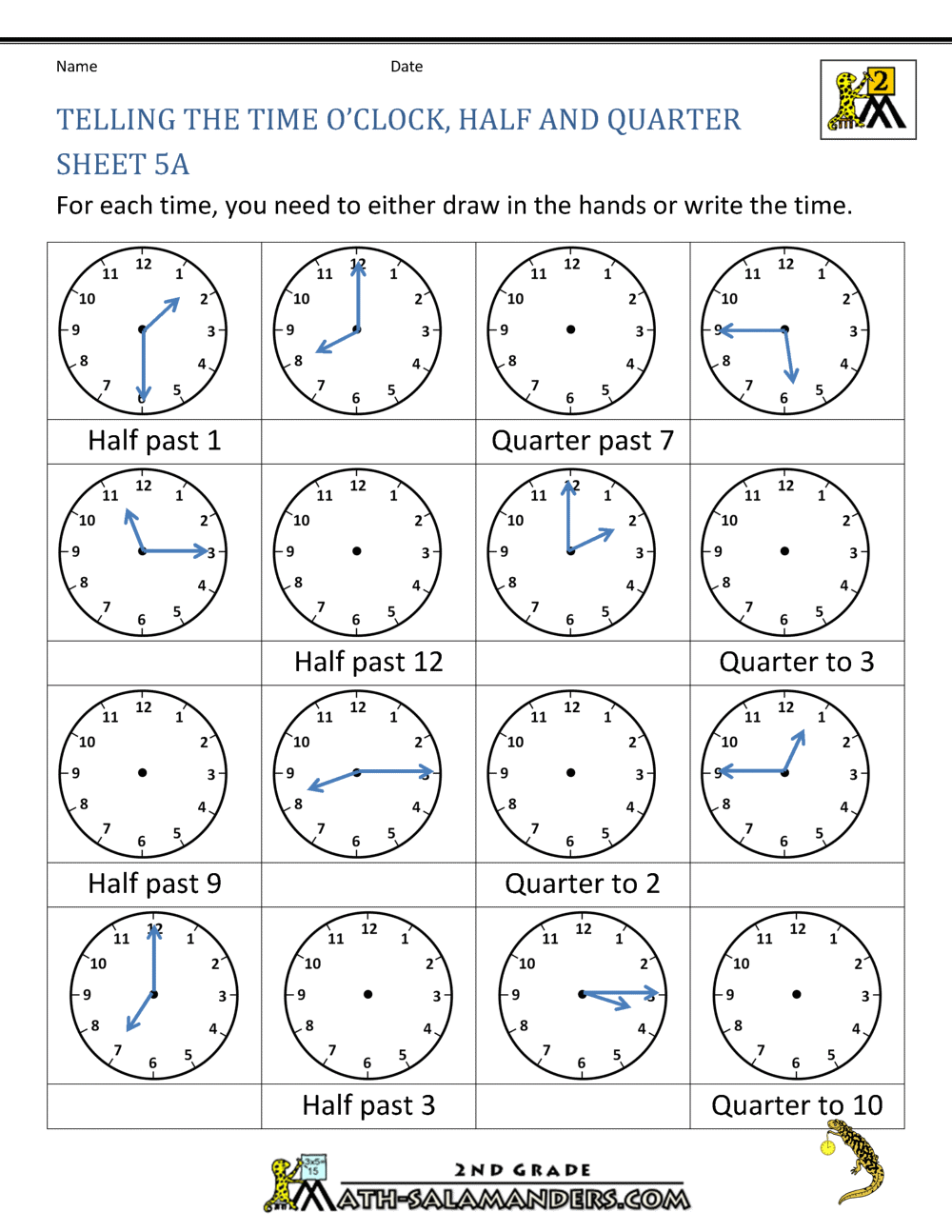 telling-time-to-the-quarter-hour-worksheets