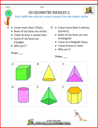 3d shapes worksheets 2nd grade